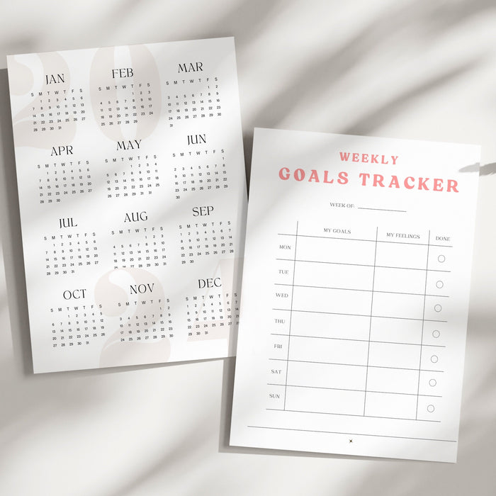 Mood Trackers Bundle - Printable US Letter - A5 - A3 - A4 Journal Pages - Value Pack- Set of 14