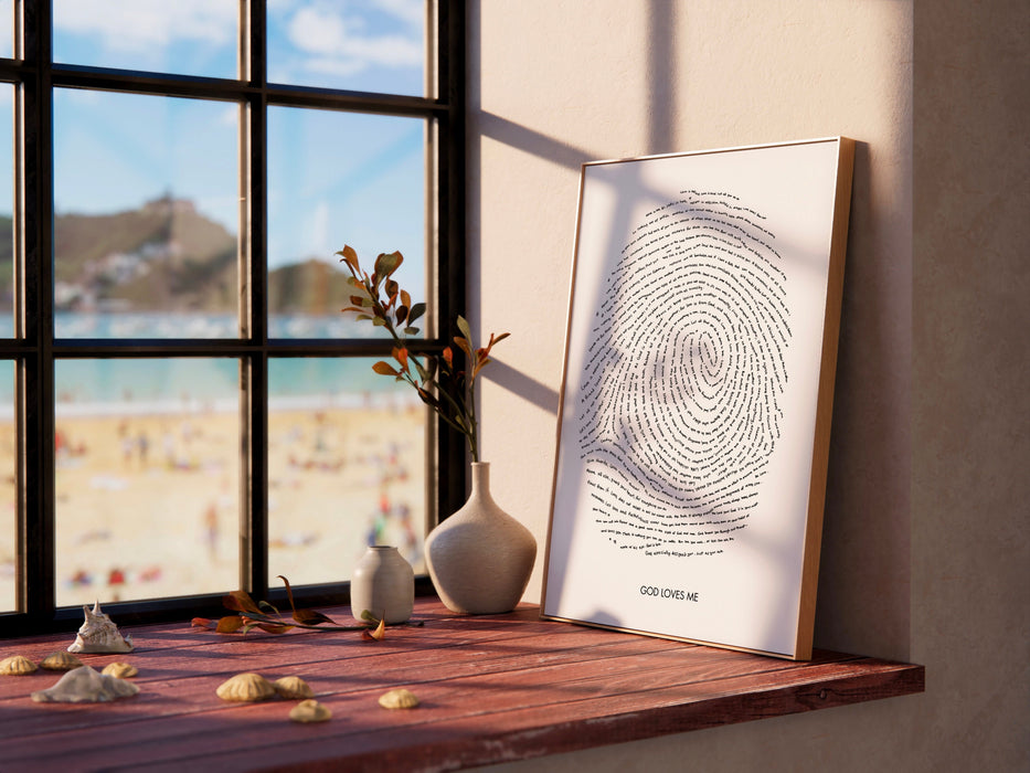 Aesthetic Wall Decor God's Loves Me Heart Gift for Christian Art-Gift for Daughter-God Child Gift-Digital Downloads Wall Art