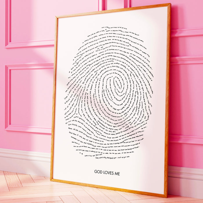 Aesthetic Wall Decor God's Loves Me Heart Gift for Christian Art-Gift for Daughter-God Child Gift-Digital Downloads Wall Art