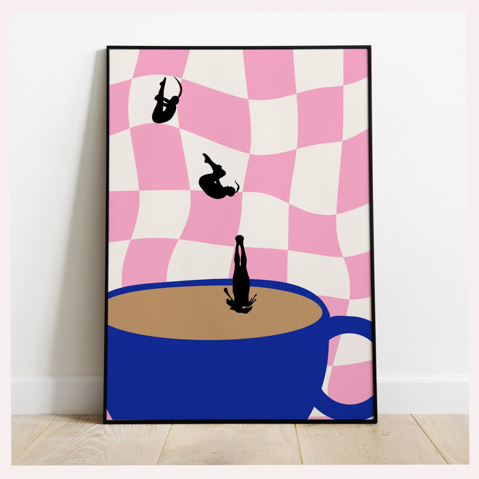 Coffee Print, Drink Poster, Modern Kitchen Decor, Retro Poster, Pop Art, Kitchen Art, Exhibition Poster, Illustration, Coffee Lover