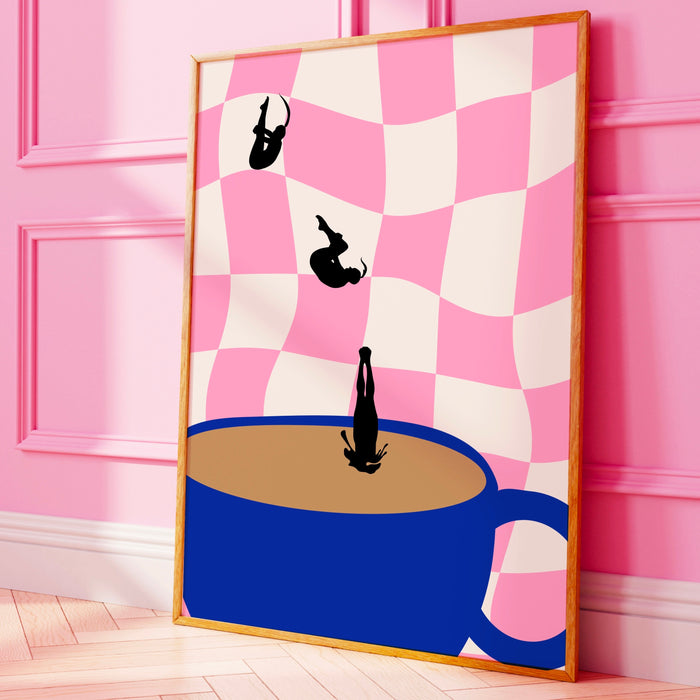 Coffee Print, Drink Poster, Modern Kitchen Decor, Retro Poster, Pop Art, Kitchen Art, Exhibition Poster, Illustration, Coffee Lover