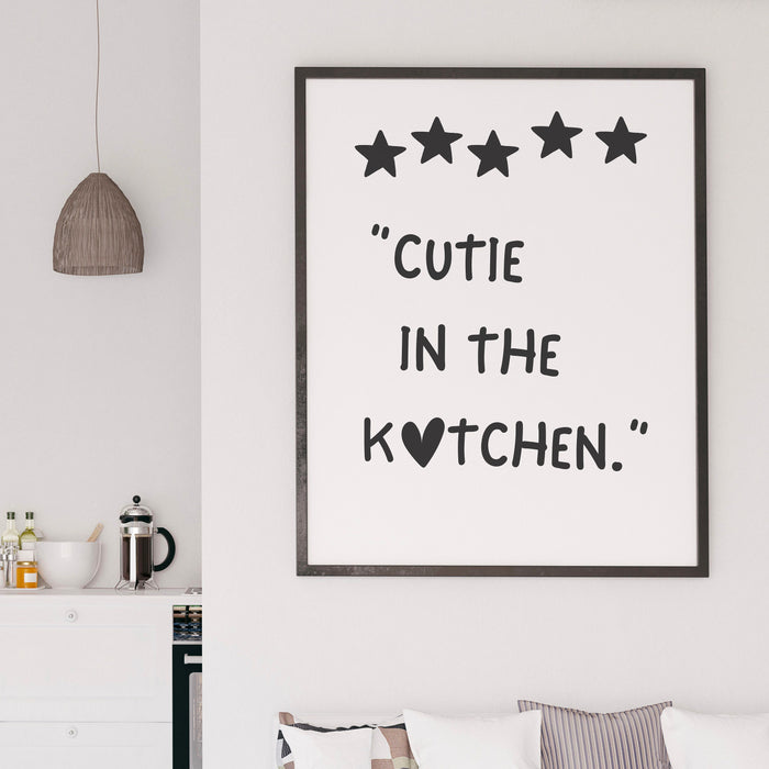 Cutie in the Kitchen Aesthetic Kitchen Wall Decor Trendy Retro Cooking Art Kitchen Wall Art Love Heart Art Print Bar Cart Digital Download