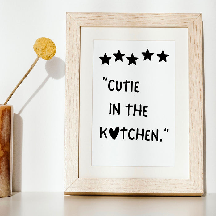 Cutie in the Kitchen Aesthetic Kitchen Wall Decor Trendy Retro Cooking Art Kitchen Wall Art Love Heart Art Print Bar Cart Digital Download