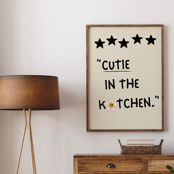 Neutral Aesthetic Kitchen Wall Decor Trendy Retro Cooking Art Kitchen Wall Art Print Minimalist Daisy Digital Download Foodie Gift