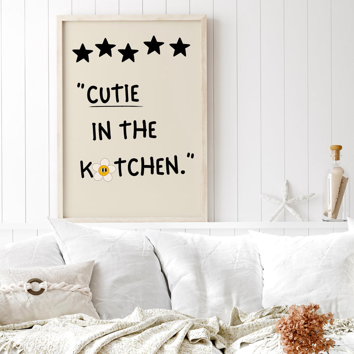 Neutral Aesthetic Kitchen Wall Decor Trendy Retro Cooking Art Kitchen Wall Art Print Minimalist Daisy Digital Download Foodie Gift