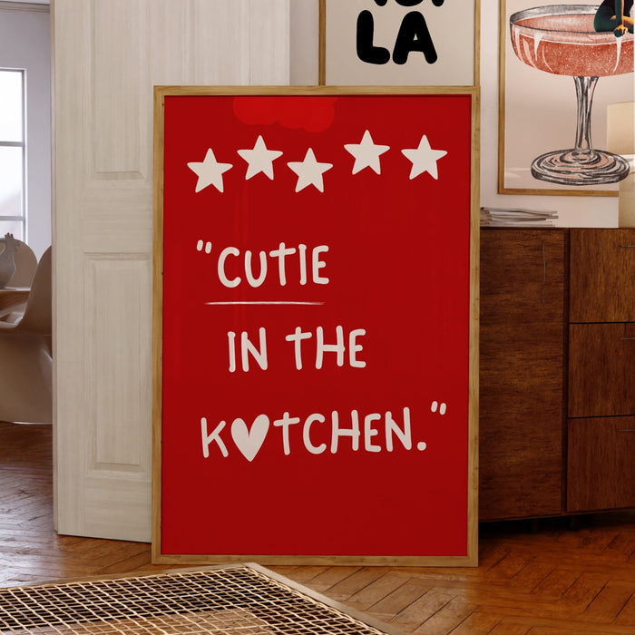 Cute Kitchen Aesthetic Wall Decor Trendy Retro Cooking Art Kitchen Wall Art Love Heart Art Print Bar Cart Digital Download