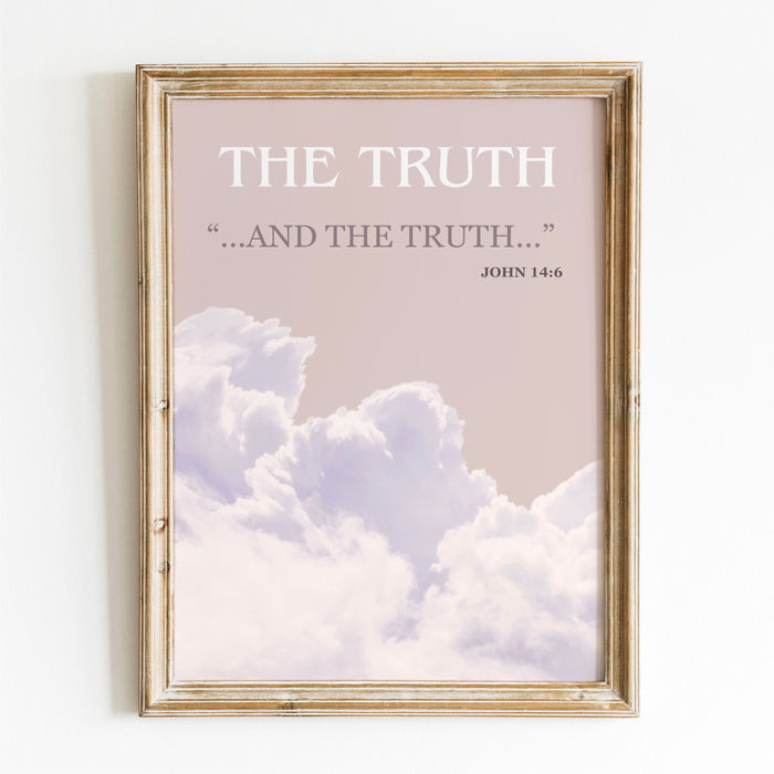 Jesus Posters Set of 3 Prints, Christian Poster Bible Art Print Gift God Art, The Way The Truth The Life Wall Art, Clouds, Digital Downloads