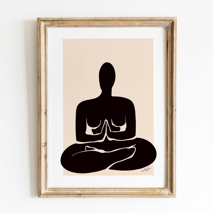 Yoga Print, Black Beige Wall decor, Yoga Poses Art, Meditation Wall Hanging, Chakra Yoga Asanas Spiritual Decor, Yoga Gifts, Yogi Gift