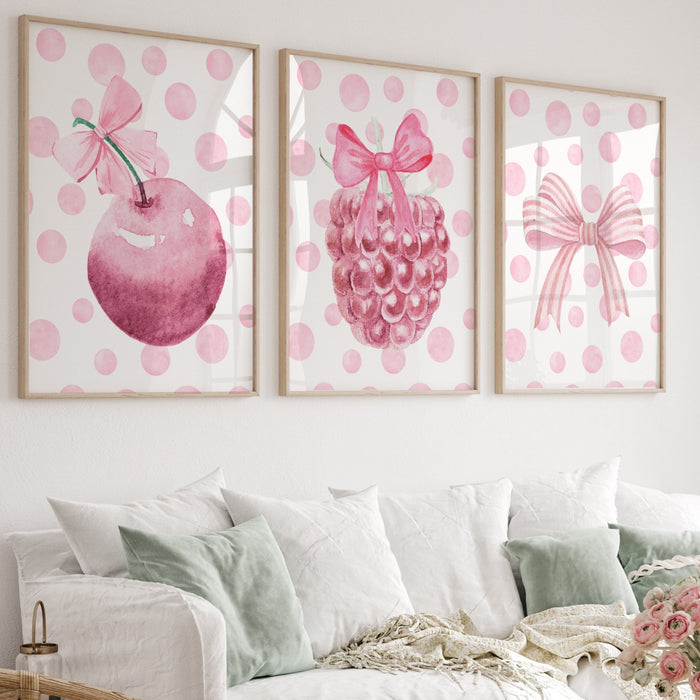 Bow Wall Art Pink Art Print Trendy Art Set of 9 Prints Coquette Aesthetic Poster Ribbon Print Neutral Wall Art Preppy Dorm Decor Digital Art