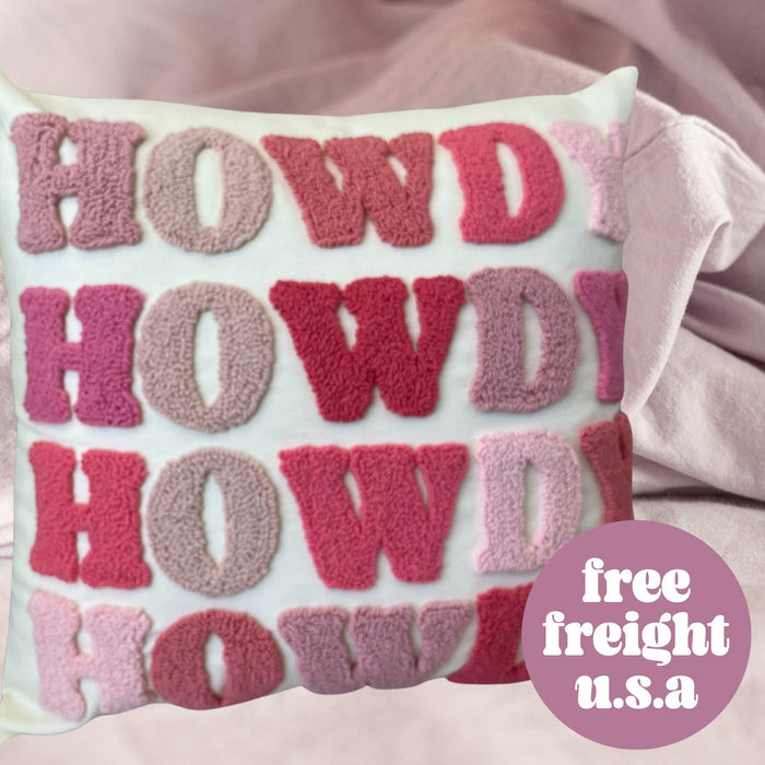 Howdy Embroidered Pillow Dorm Room Decor Cowgirl Gift Personalized Dorm Throw Cushion Daughter Gift Birthday Gift Custom Throw Pillow