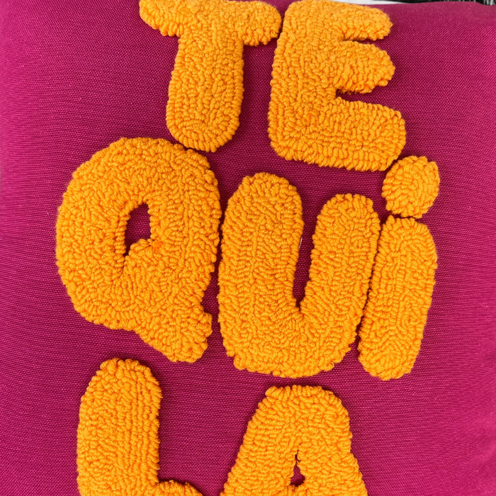 Tequila Embroidered Pink Pillow Dorm Room Decor Gift Personalized Dorm Throw Cushion Daughter Gift Birthday Gift Custom Throw Pillow