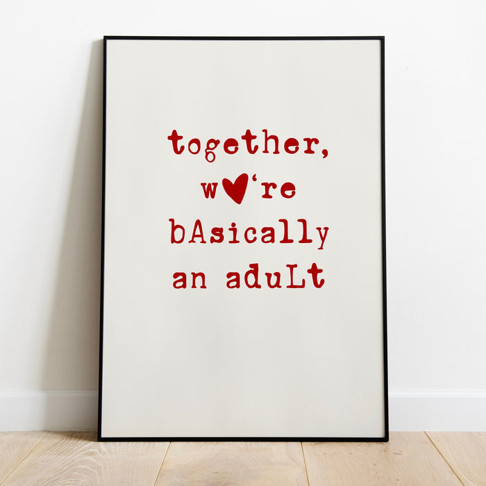 Funny Gift For Friend Aesthetic Decor Cute Red Beige Art Best Friend Print Minimalist Heart Print Digital Download Printable Art