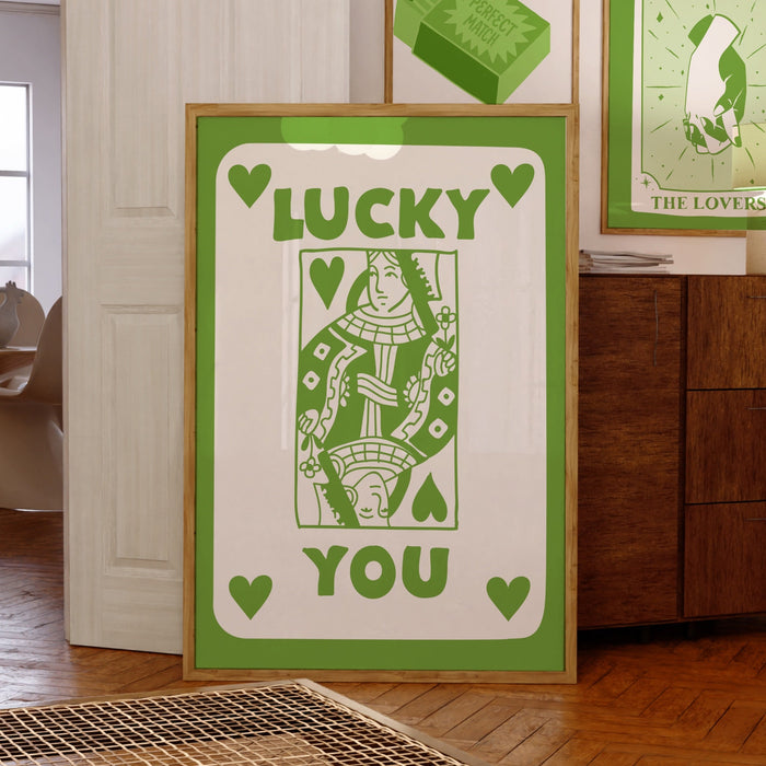 Green Trendy Retro Wall Art Set of 15 Retro Aesthetic Print Lucky Poster  Print Trendy Apartment Wall Art Funny Minimalist Digital Art