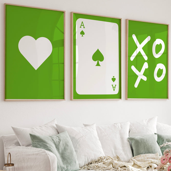 Green Trendy Retro Wall Art Set of 15 Retro Aesthetic Print Lucky Poster  Print Trendy Apartment Wall Art Funny Minimalist Digital Art