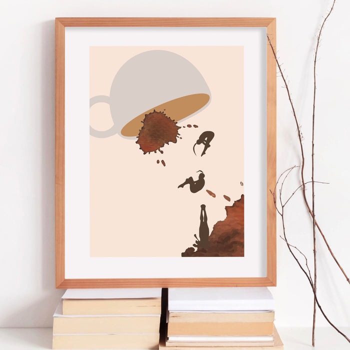 Coffee Print, Drink Poster, Modern Kitchen Decor, Retro Poster, Pop Art, Kitchen Art, Exhibition Poster, Illustration, Coffee Lover