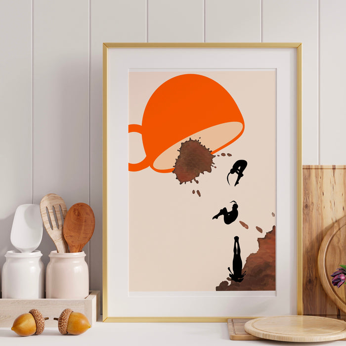 Coffee Print, Drink Poster, Modern Kitchen Decor, Retro Pop Art, Kitchen Art, Exhibition Poster, Illustration, Coffee Lover Print Digital