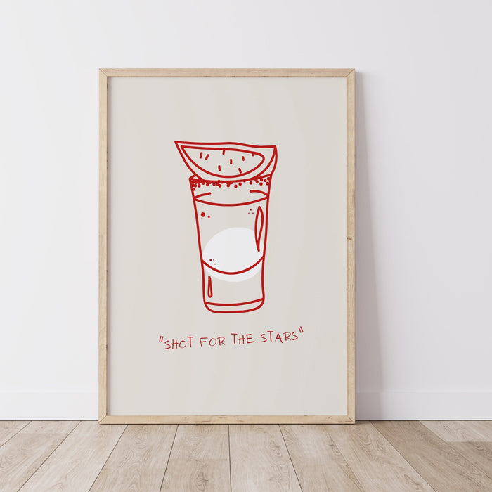 Bar art print shot drinks print trendy vintage retro red tequila wall art bar cart drinks vodka poster printable digital 1 print