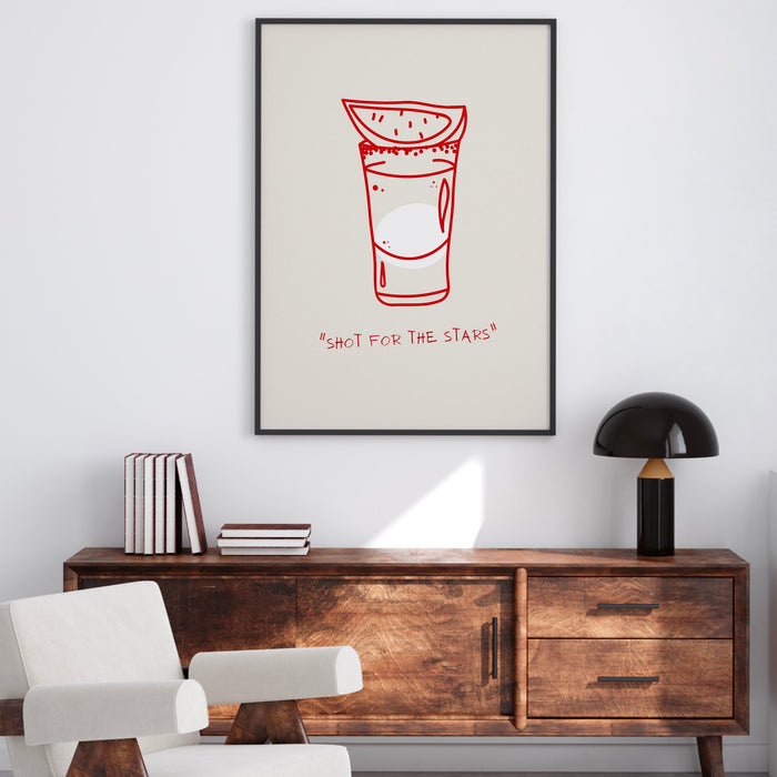 Bar art print shot drinks print trendy vintage retro red tequila wall art bar cart drinks vodka poster printable digital 1 print