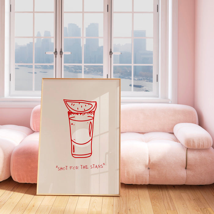 Bar art print shot drinks print trendy vintage retro red tequila wall art bar cart drinks vodka poster printable digital 1 print