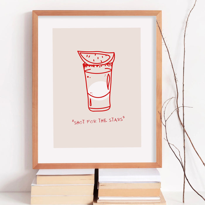 Bar art print shot drinks print trendy vintage retro red tequila wall art bar cart drinks vodka poster printable digital 1 print