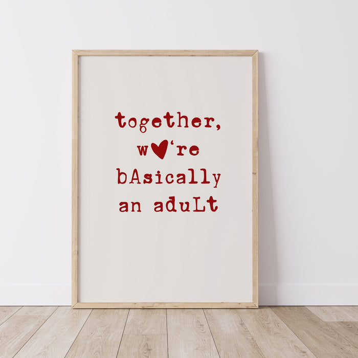 Funny Gift For Friend Aesthetic Decor Cute Red Beige Art Best Friend Print Minimalist Heart Print Digital Download Printable Art