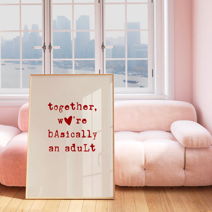 Funny Gift For Friend Aesthetic Decor Cute Red Beige Art Best Friend Print Minimalist Heart Print Digital Download Printable Art