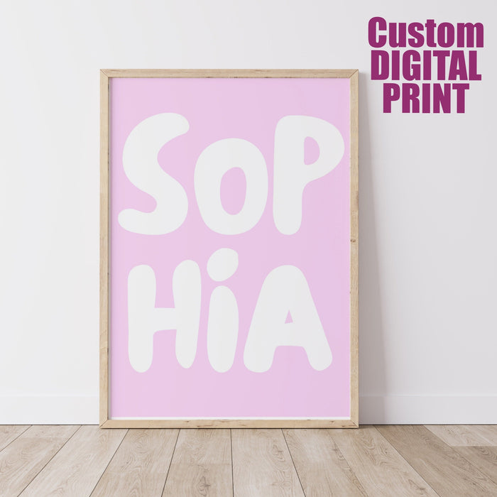 Custom Song Lyrics Art Print Digital Art Download Pink Orange Wall Art Cute Trendy Art Custom Digital Print City Wall Poster 1 Print