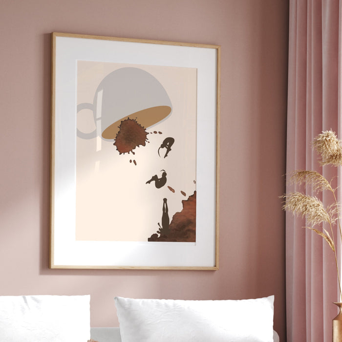 Coffee Print, Drink Poster, Modern Kitchen Decor, Retro Poster, Pop Art, Kitchen Art, Exhibition Poster, Illustration, Coffee Lover