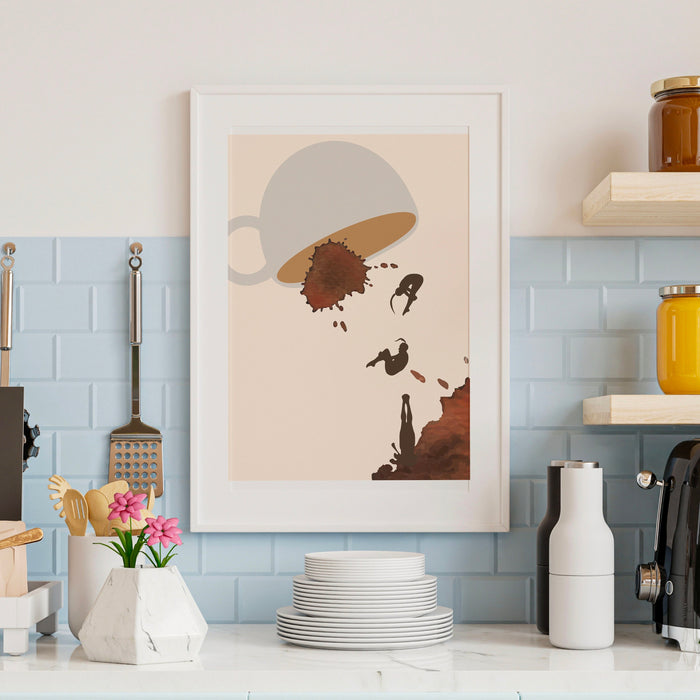 Coffee Print, Drink Poster, Modern Kitchen Decor, Retro Poster, Pop Art, Kitchen Art, Exhibition Poster, Illustration, Coffee Lover