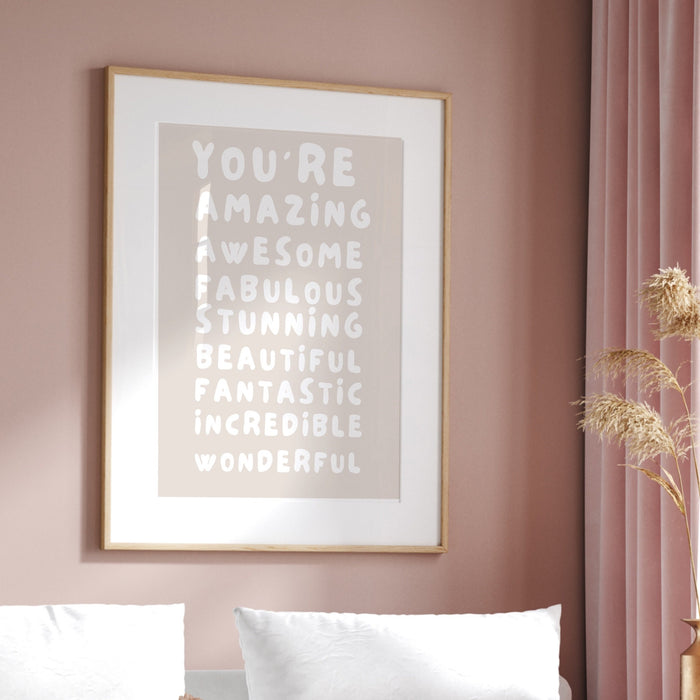 You Are Amazing Gift For Home Print Neutral Minimalist Positivity Poster Typography Wall Art Self Care Gift for Her Digital Download 1 Print