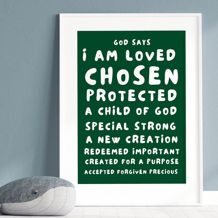 God Says I Am Loved Christian Scripture Gift Pink Orange Poster Pink Wall Art Printable Maximalist Christian Dorm Digital Download