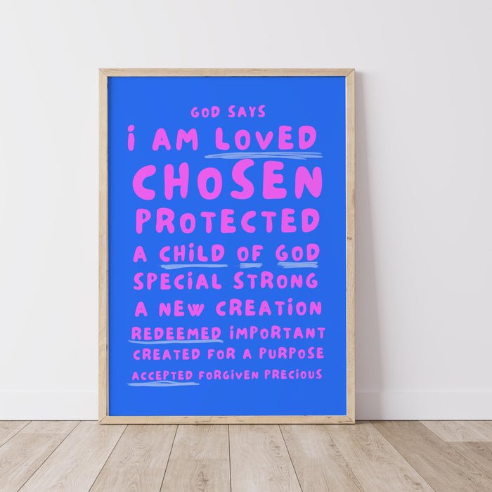 Modern Christian Art Christian Wall Art Scripture Decor Blue Pink Wallart Bible Verse Wall Art Spiritual Art Religious Digital Download