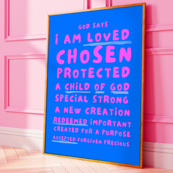 Modern Christian Art Christian Wall Art Scripture Decor Blue Pink Wallart Bible Verse Wall Art Spiritual Art Religious Digital Download