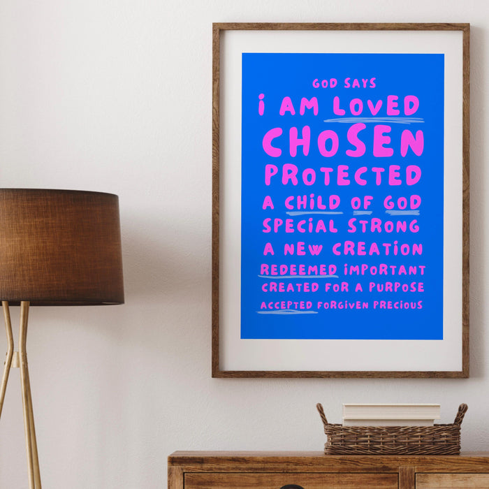 Modern Christian Art Christian Wall Art Scripture Decor Blue Pink Wallart Bible Verse Wall Art Spiritual Art Religious Digital Download