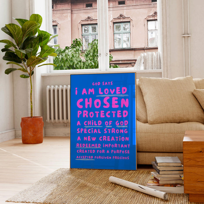 Modern Christian Art Christian Wall Art Scripture Decor Blue Pink Wallart Bible Verse Wall Art Spiritual Art Religious Digital Download