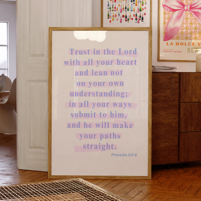 Proverbs Modern Christian Art God Wall Art Scripture Decor Blue Pink Wallart Bible Verse Wall Art Spiritual Art Religious Digital Download