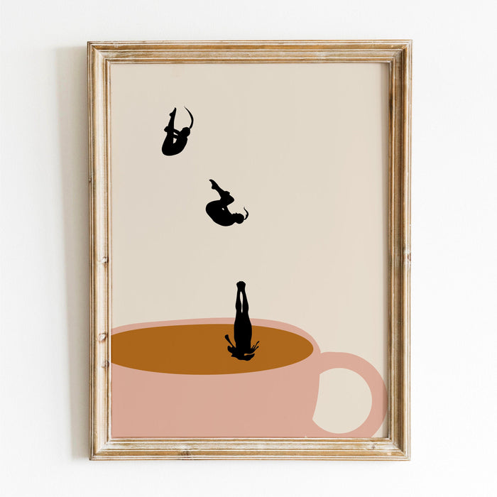 Coffee print, drink poster, modern kitchen decor, retro poster, pop art, kitchen art, exhibition poster, illustration, coffee lover