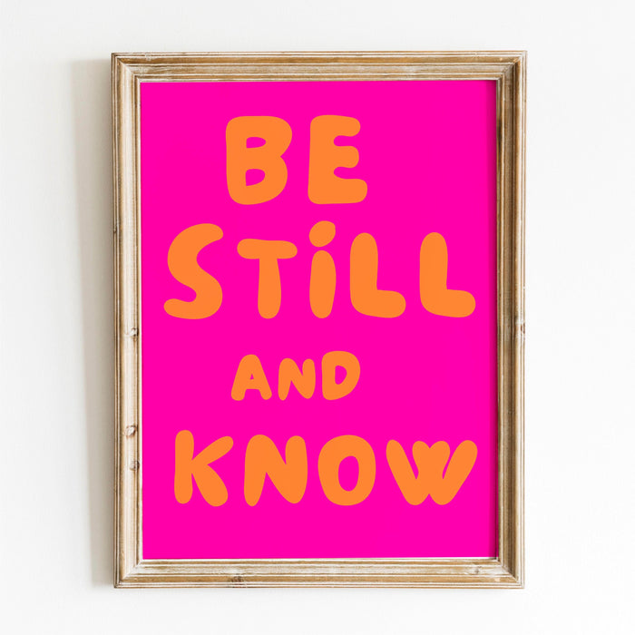 Modern christian art pink orange poster funky wall art, digital artwork,printable, girly affirmation room art trendy retro digital download