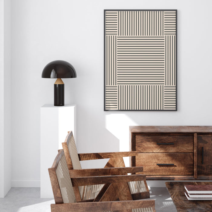 Wall art set of 3, abstract boho art, black and beige neutral prints, mid century gallery wall,  line art print set, minimalist wall decor