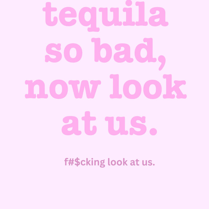 Trendy retro wall art, tequila drinking poster, pink wall art, guest check maximalist aesthetic print funny art, minimalist digital download
