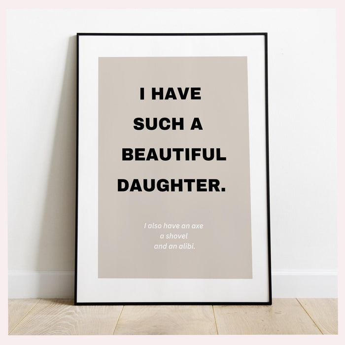 Trendy retro wall art, daughter gift for father, funny gift for dad, apartment wall decor, instant digital download