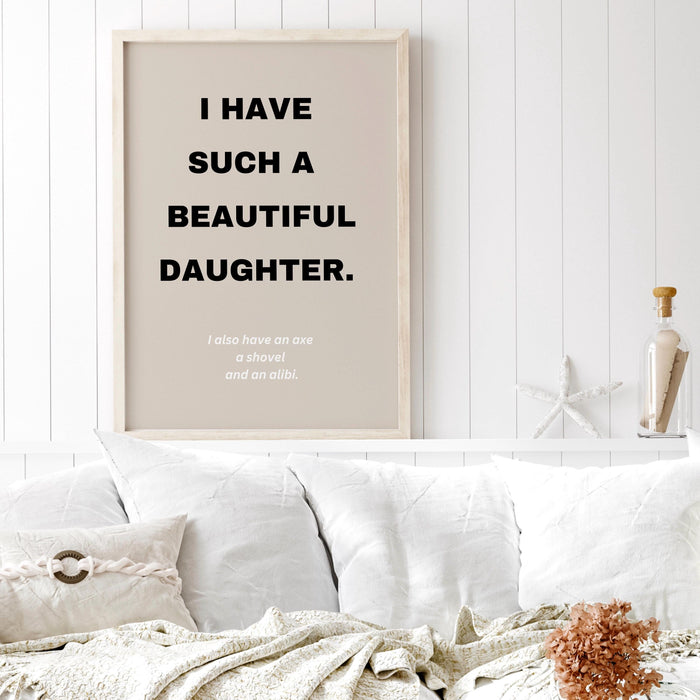 Trendy retro wall art, daughter gift for father, funny gift for dad, apartment wall decor, instant digital download