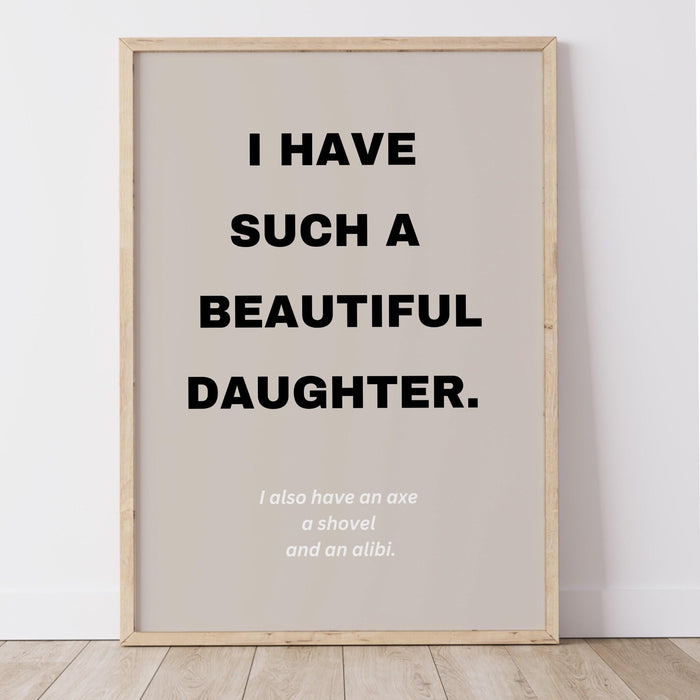 Trendy retro wall art, daughter gift for father, funny gift for dad, apartment wall decor, instant digital download