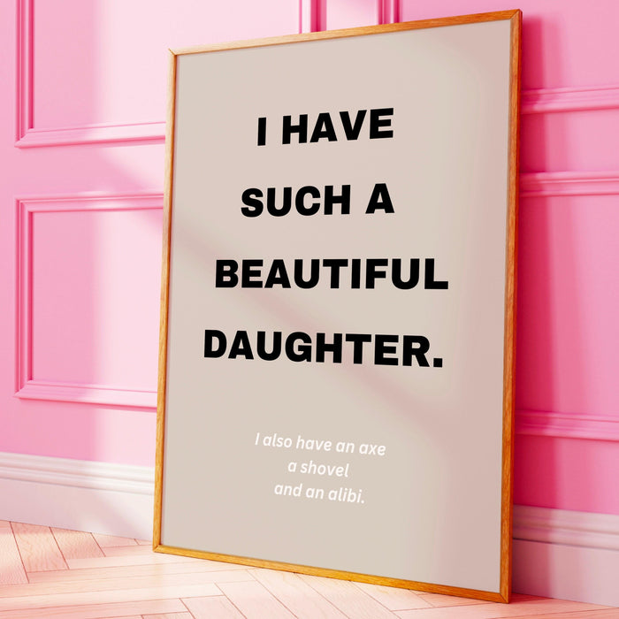 Trendy retro wall art, daughter gift for father, funny gift for dad, apartment wall decor, instant digital download