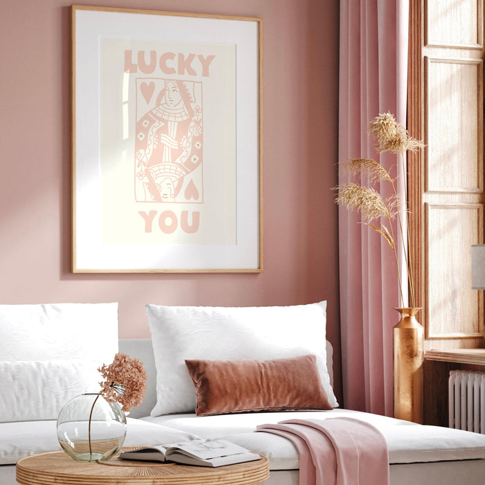 Trendy retro wall art set of 3, retro trendy aesthetic print,lucky you poster,beige print,trendy wall art,funny art, minimalist, digital art