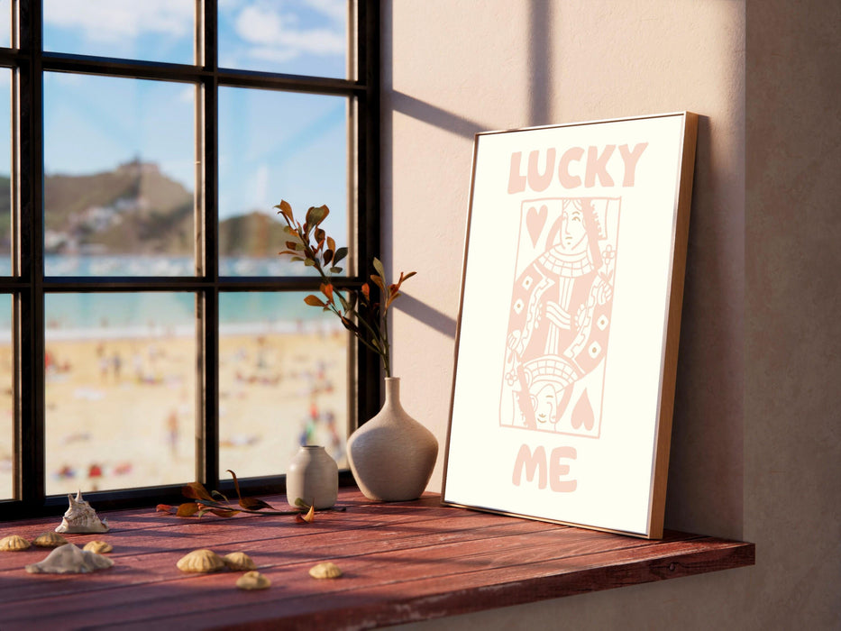 Trendy retro wall art set of 3, retro trendy aesthetic print,lucky you poster,beige print,trendy wall art,funny art, minimalist, digital art