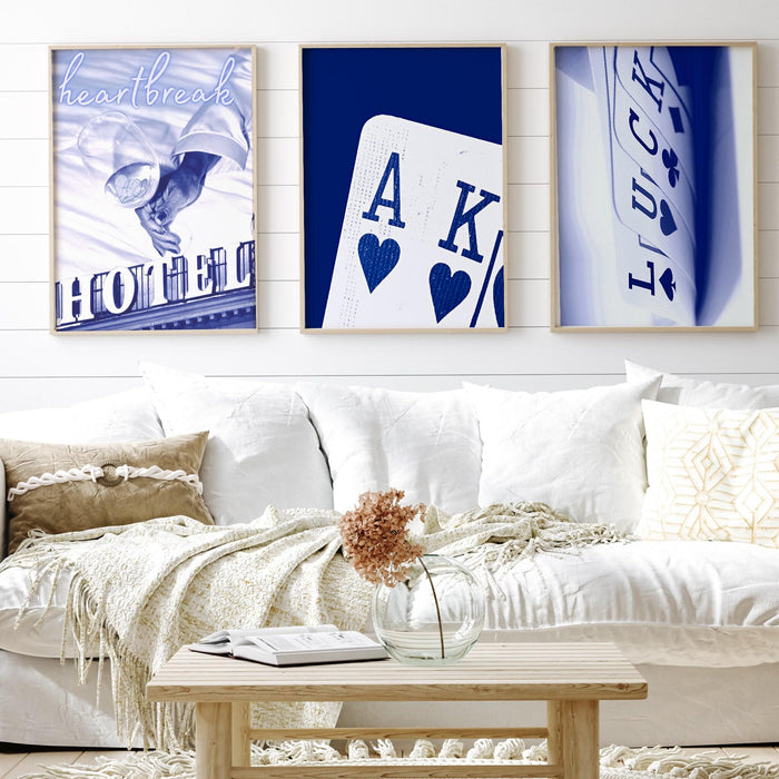Trendy retro wall art set of 3, retro trendy aesthetic print,lucky you poster,blue print,trendy wall art,funny art, minimalist, digital art