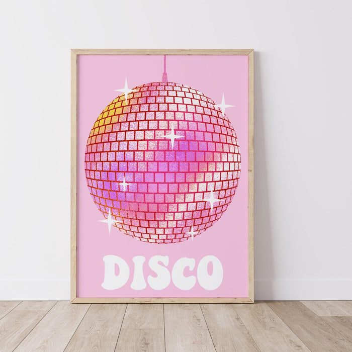 Trendy retro disco ball poster | retro print | preppy poster | disco poster | trendy retro | disco ball decor  | preppy prints | minimalist