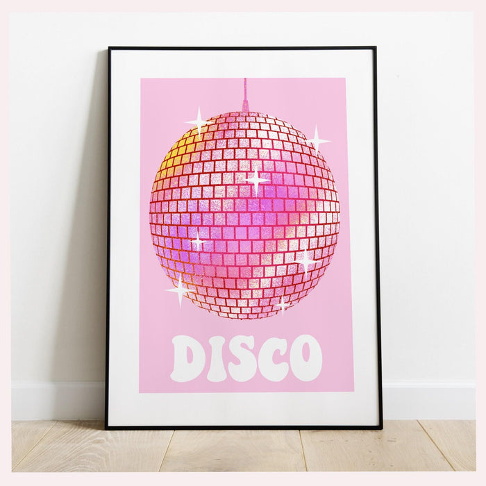 Trendy retro disco ball poster | retro print | preppy poster | disco poster | trendy retro | disco ball decor  | preppy prints | minimalist