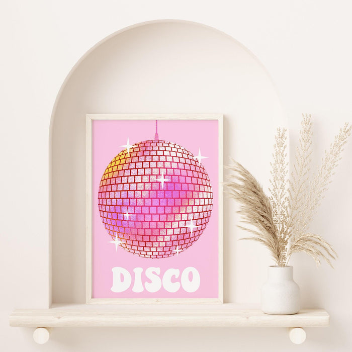 Trendy retro disco ball poster | retro print | preppy poster | disco poster | trendy retro | disco ball decor  | preppy prints | minimalist